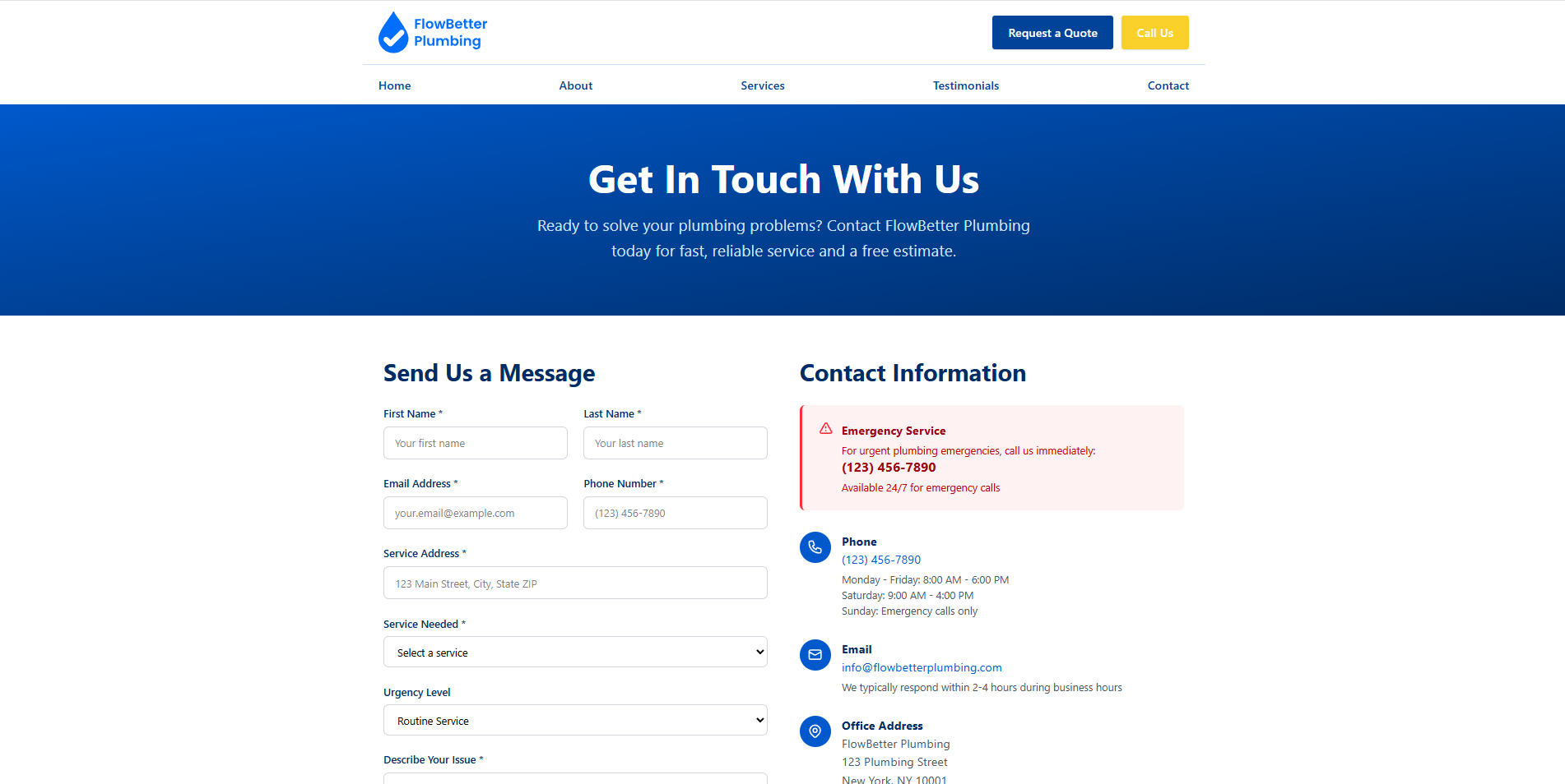 Plumber Website Screenshot 3