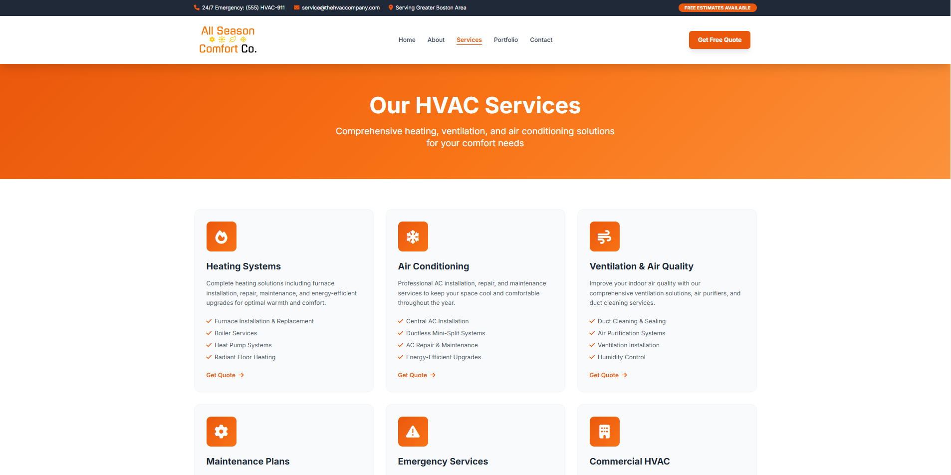 HVAC Website Screenshot 2